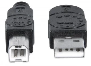 StarTech Manhattan USB 2.0 A/B USB kabelis 3 m USB A USB B Juoda