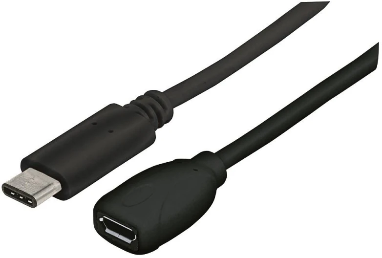 Intracom MANHATTAN didelės spartos USB-C kabelis 0,15 m C vyriškas / Micro-B moteriškas 6 colių. juodas