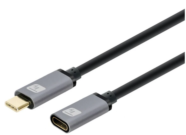 TECHLY USB 3.2 Gen 2 USB-C M/F E-Mark Cable 1m Juodas