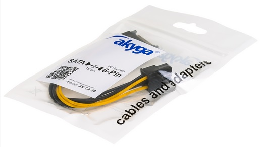 AKYGA Adapteris su kabeliu AK-CA-30 SATA m / PCI-E 6 pin f 15cm