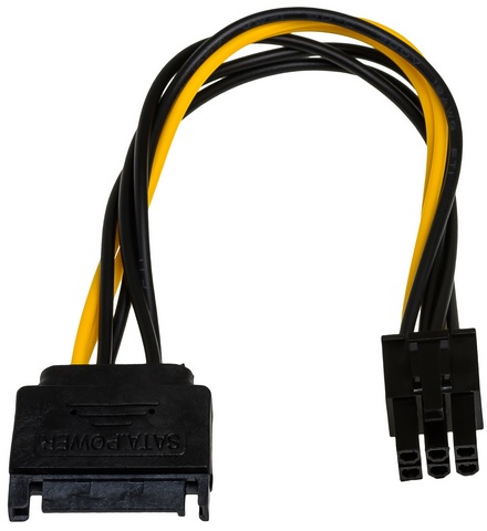 AKYGA Adapteris su kabeliu AK-CA-30 SATA m / PCI-E 6 pin f 15cm