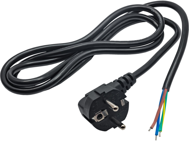 CEE 7/7 maitinimo laidas - neizoliuotas - 1.5 m - Akyga AK-OT-01A