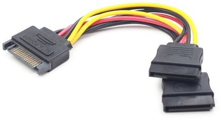 GEMBIRD CC-SATAM2F-01 maitinimo skirstytuvas SATA 15 kontaktų -&gt; 2x SATA HDD - tiesus