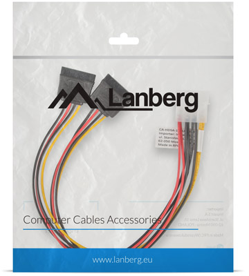 LANBERG CA-HDSA-11CU-0030 maitinimo kabelis MOLEX M ->SATA F x2 30cm