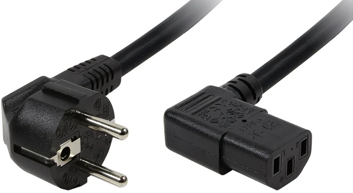„LogiLink VDE C13“ 2,0 m kampinis dvigubas