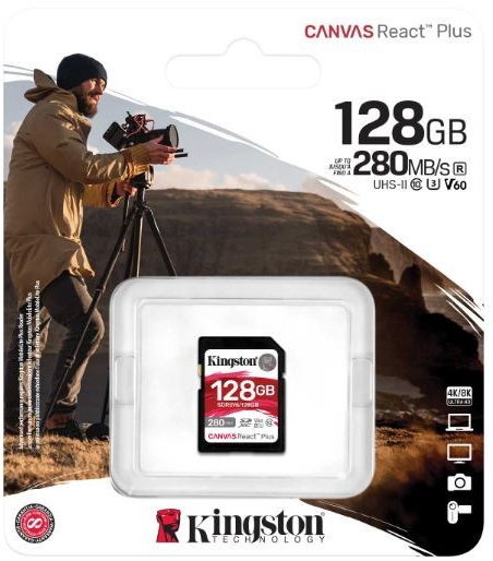 Atminties kortelė Kingston | UHS-II Video Speed Class (V60) | 128 GB | SD | Flash atminties klasė Class 10, UHS-II, U3, V60