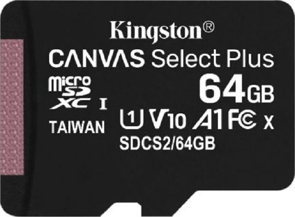 Atminties kortelė Kingston Canvas Select Plus MicroSDXC, 64 GB