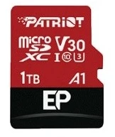 Patriot 1TB microSDXC kortelė, raudona ir juoda