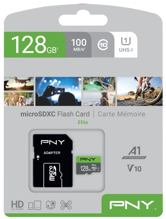 Atminties kortelė PNY Elite Micro SDXC 128GB + Adapteris SD