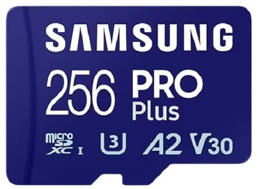 Atminties kortelė SAMSUNG PRO Plus Micro SD 256GB Up to 180MB/s Read and 130MB/s Rašymo greitis with Class 10 4K UHD + Card reader