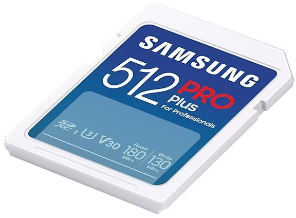 Atminties kortelė Samsung PRO Plus SDXC 512GB UHS-I U3 [Rašyti 130MB/s Skaityti 180MB/s] v 2023