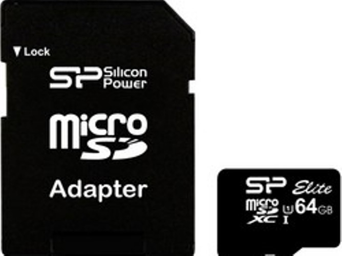 Atminties kortelė Silicon Power 64GB Micro SDXC UHS-I, SDR 50 režimas, 10 klasė, su SD adapteriu