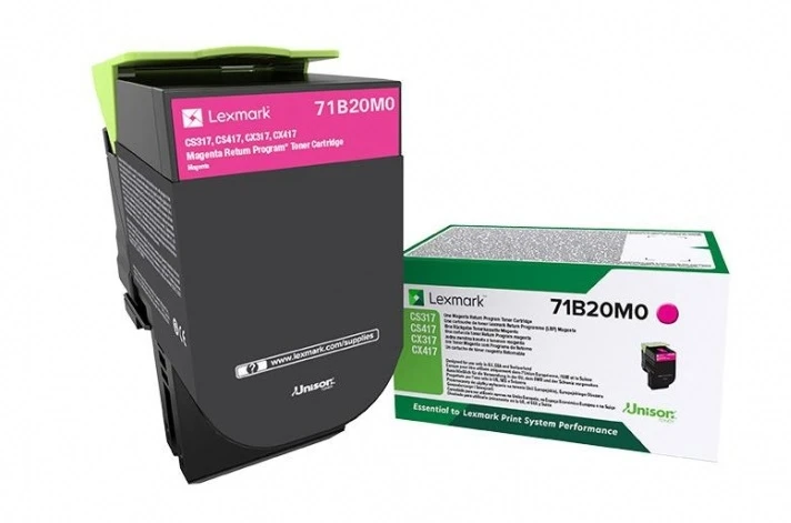 Lexmark grąžinimo programos dažų kasetė | 71B20M0 | Tonerio kasetė | Magenta