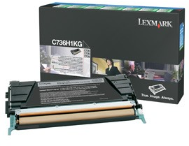 Lexmark C736H1KG Cartridge, Juodas, 12000 pages