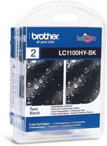 Rašalo kasetė Brother LC1100 juodas| 2vnt | DCP395CN/DCP585CW/DCP6690CW