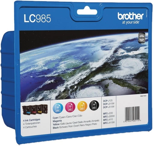 Brother LC985VALBP Multipack | Ink Cartridge | Juodas, Cyan, Magenta, Geltona