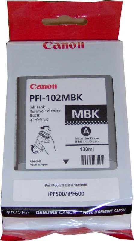 Rašalas Canon PFI102MB matte juodas pigment | 130ml | LP17/LP24/iPF500/iPF6XX