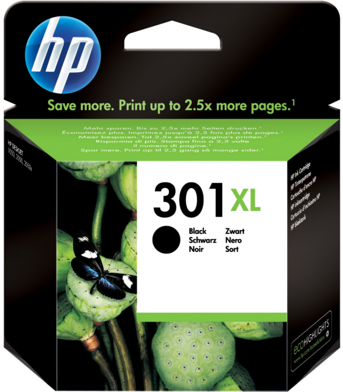 Hewlett Packard (HP) HP 301XL didelės talpos juodo rašalo kasetė, 480 puslapių, skirta HP Deskjet 1000, 1050, 2050, 3000, 3050