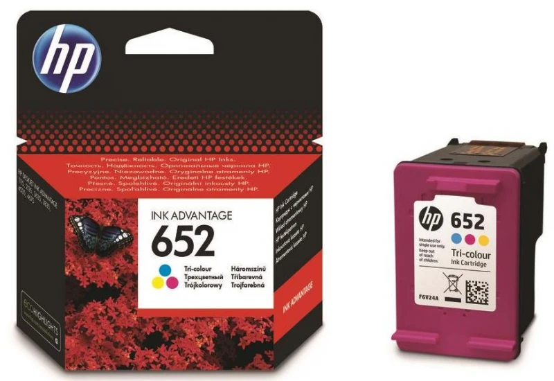 „Hewlett Packard“ (HP) HP 652 trijų spalvų originali rašalo kasetė „Ink Advantage“ (200 puslapių)