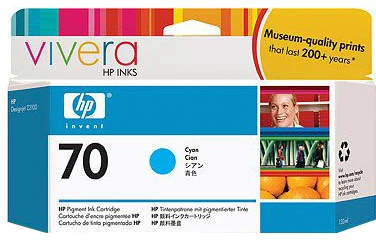 Hewlett Packard (HP) HP Nr.70 Rašalo krepšelis. Žydra spalva su Vivera rašalu (130 ml)