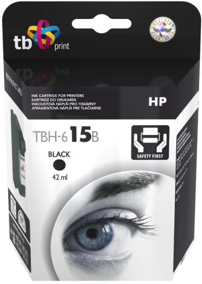 Kasetė rašaliniams spausdintuvams TB Print TBH-615B HP Nr. 15-C6615DE, juodas perdirbtas, Color