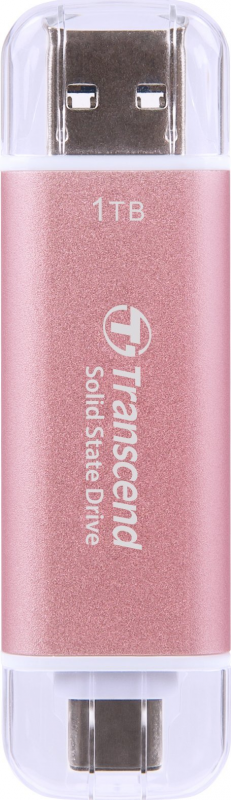 TRANSCEND ESD310P 1TB Išorinis kietasis diskas SSD USB 10Gbps Type C/A Rožinė