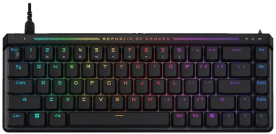 Klaviatūra žaidimams Asus ROG Falchion Ace Asus ROG HFX su laidu magnetyczno-mechaninė su pašvietimu juoda