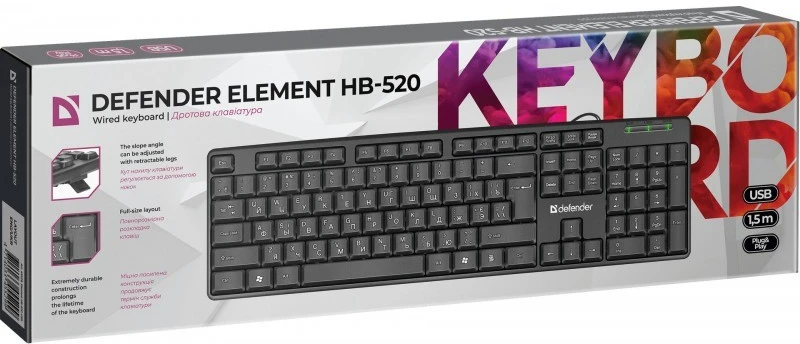 Klaviatūra Defender Element HB-520 Juoda