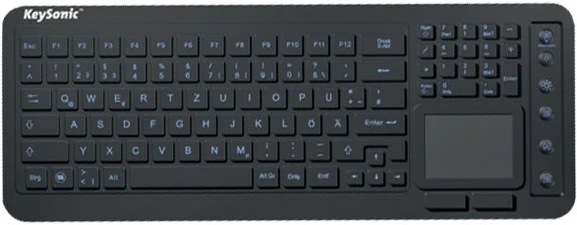 Icy Box KeySonic klaviatūra waterproof, touchpad, USB, industrial IP68, Juodas