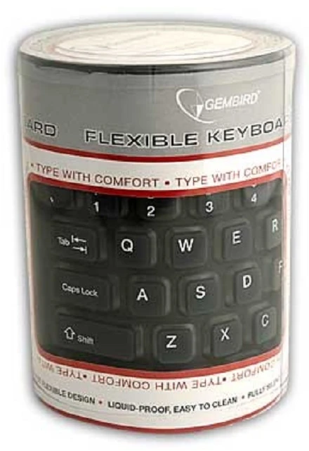 GEMBIRD KB-109F-B Lanksti klaviatūra USB + OTG juodos spalvos US išdėstymas