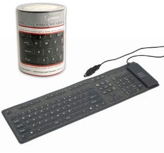 GEMBIRD KB-109F-B Lanksti klaviatūra USB + OTG juodos spalvos US išdėstymas