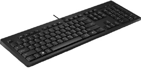 Hewlett Packard (HP) HP 125 Klaviatūra su USB jungtimi su laidu, Sanitizable - Juodas - US ENG