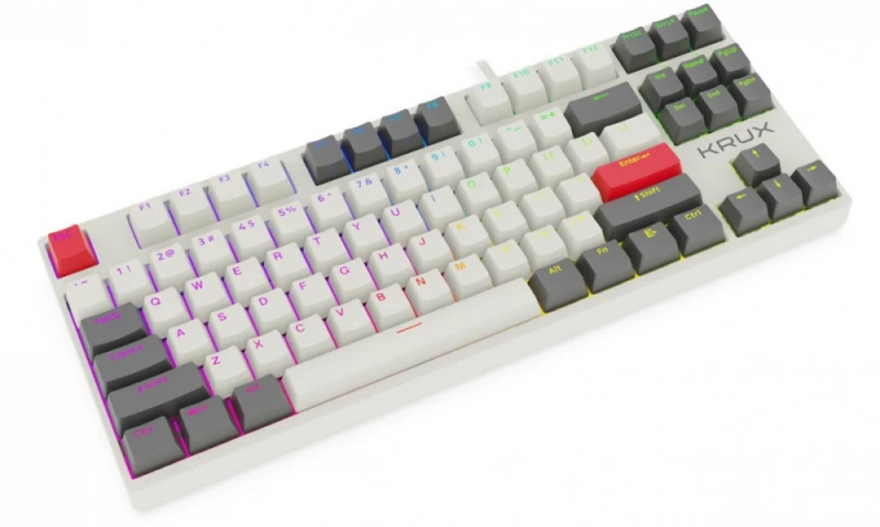 Klaviatūra žaidimams KRUX Atax PRO RGB Gateron Geltona Pro su laidu mechaninė su pašvietimu balta