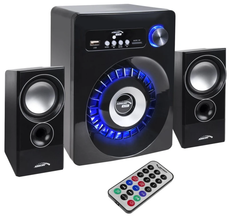 Kompiuterio kolonėlės Audiocore AC910 speaker set 10 W PC / Juodas, Bluetooth