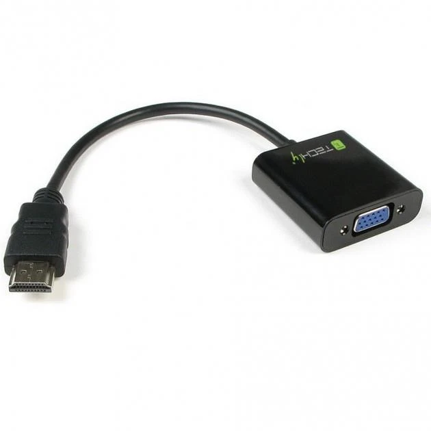Techly IDATA-HDMI-VGA2 vaizdo kabelio adapteris VGA (D-Sub) Juoda