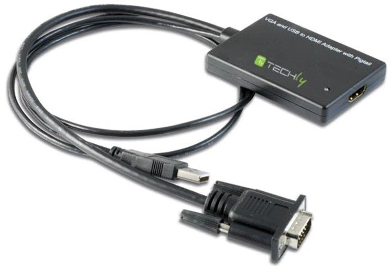 Techly VGA ir USB į HDMI adapteris