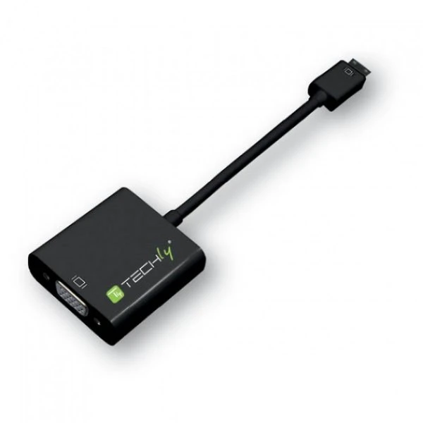 Techly IDATA HDMI-VGA4 kabelių sąsaja / invertavimo adapteris HDMI C VGA Juoda