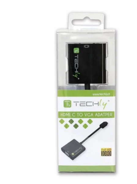 Techly IDATA HDMI-VGA4 kabelių sąsaja / invertavimo adapteris HDMI C VGA Juoda