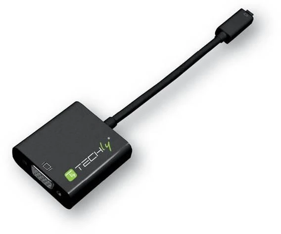 Techly IDATA HDMI-VGA5 kabelių sąsaja / invertavimo adapteris HDMI D VGA Juoda