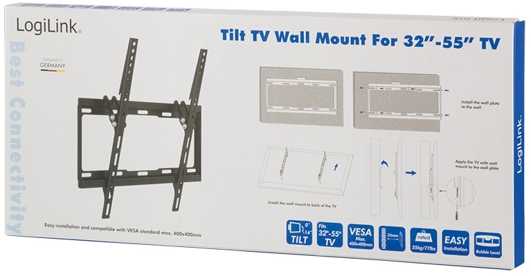 „Logilink BP0012 TV“ sieninis laikiklis, 32–55", pakreipimas -14°, 25 mm