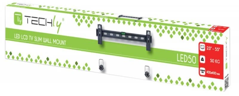 Techly ICA-PLB 139M televizoriaus laikiklis 139,7 cm (55") Juoda