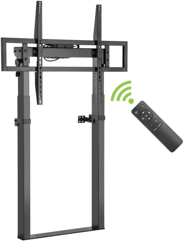 Techly TV laikiklis Grindinis TV stovas 55-100", iki 120 kg, elektrinis, su nuotolinio valdymo pulteliu