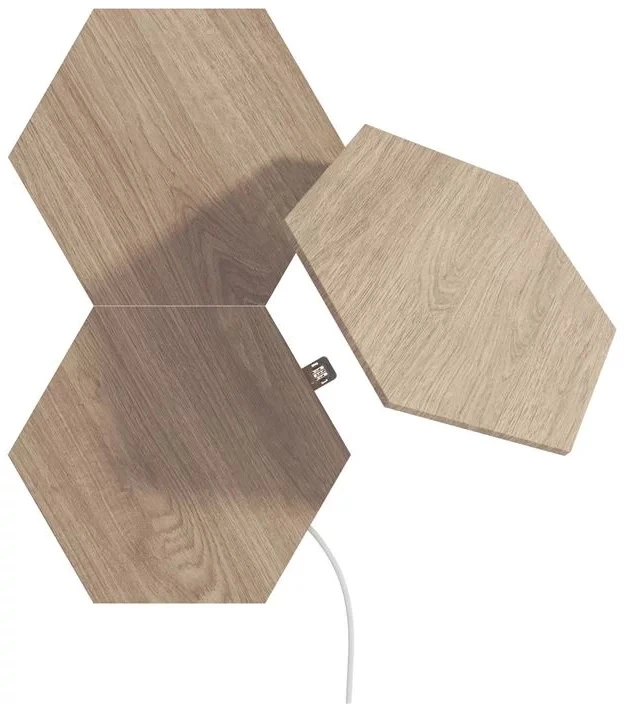 Sieninis šviestuvas Nanoleaf | Elementų medžio išvaizdos šešiakampių išplėtimo paketas (3 panelės) | Šaunus Baltas + Šiltas Baltas