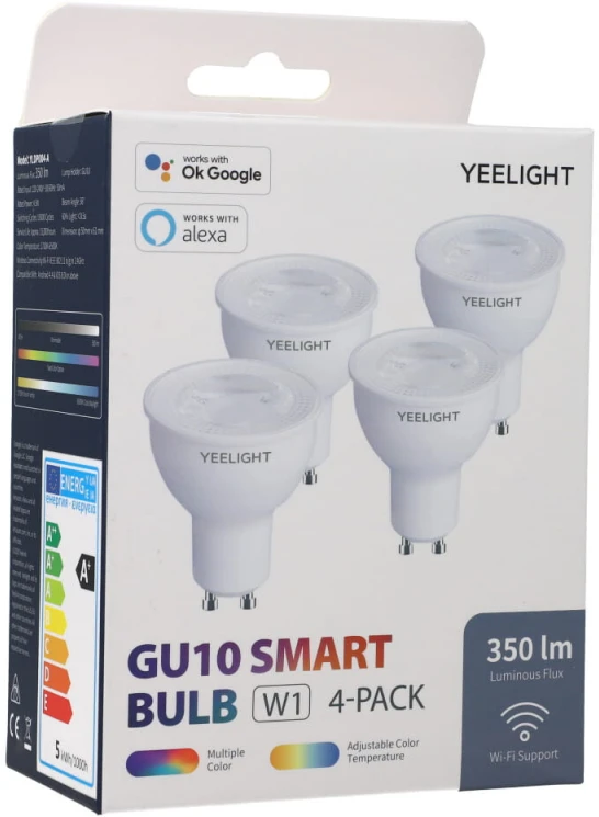 Lubinis šviestuvas Yeelight LED išmanioji GU10 reguliuojama lemputė - 4vnt