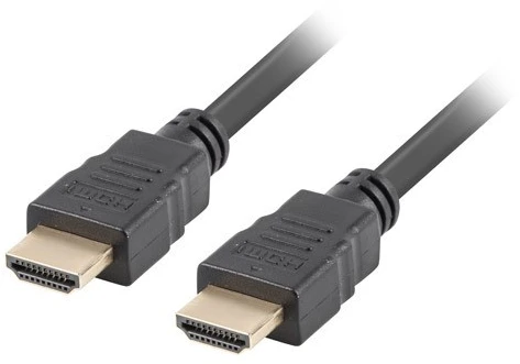 LANBERG HDMI laidas - dviejų laidų jungčių vaizdas iš arti