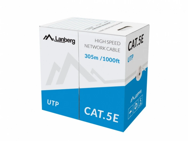 LANBERG LAN kabelis UTP cat.5e 305m solid CCA oranžinis