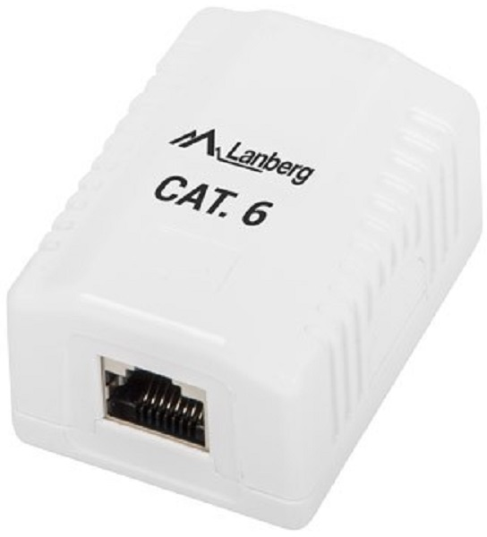 LANBERG OS6-0001-W FTP Data Box 1 prievado RJ45 ekranuotas kat. 6