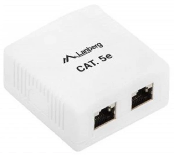 LANBERG OS5-0002-W FTP Data Box 2 prievadų RJ45 ekranuotas kat. 5E