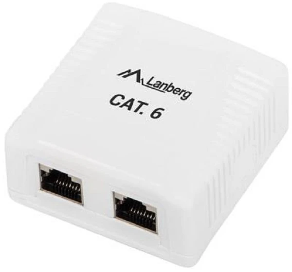 LANBERG OS6-0002-W FTP Data Box 2 prievadų RJ45 ekranuotas kat. 6