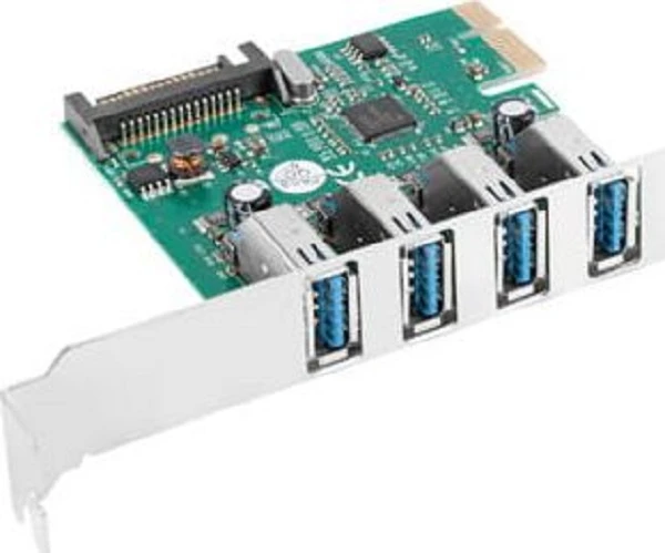 LANBERG išplėtimo plokštė PCI Express > 4 x USB 3.1 GEN1 + žemo profilio laikiklis